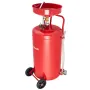 95L Waste Oil Drain Tank, Air Operated Portable Oil Drainer with Adjustable Funnel Height, Industrial Fluid Drain Tank with Whee