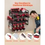 Power Tool Organizer Wall Mount, 4-Layer Storage Rack with 4 Drill Holders, Tools Holder and Storage Rack with Screwdriver Holde