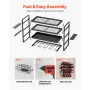 Power Tool Organizer Wall Mount, 4-Layer Storage Rack with 4 Drill Holders, Tools Holder and Storage Rack with Screwdriver Holde