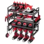 VEVOR Power Tool Organizer Wall Mount, 4-Layer Storage Rack with 4 Drill Holders, Tools Holder and Storage Rack with Screwdriver