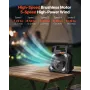 20000mAh Rechargeable Solar Fan with LED Lantern, 20 cm Portable Fan Cordless with 7W Foldable Solar Panel, 5-Speed & Timer & Qu