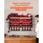 Power Tool Organizer Wall Mount, 4-Layer Storage Rack with 8 Drill Holders, Tools Holder and Storage Rack with Side Pegboards, G