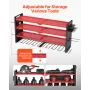 Power Tool Organizer Wall Mount, 4-Layer Storage Rack with 8 Drill Holders, Tools Holder and Storage Rack with Side Pegboards, G