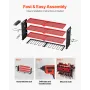 Power Tool Organizer Wall Mount, 4-Layer Storage Rack with 8 Drill Holders, Tools Holder and Storage Rack with Side Pegboards, G