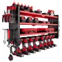 Power Tool Organizer Wall Mount, 4-Layer Storage Rack with 8 Drill Holders, Tools Holder and Storage Rack with Side Pegboards, G