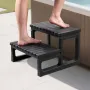 Hot Tub Step, 2-Step Spa Outdoor Stairs, Heavy Duty 599.5 mm Wide PP Above-Ground/Inflatable Pool Ladder with 145.2 kg Weight Ca