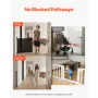 Retractable Baby Gate, Extends to 1450 mm Wide, 980 mm Tall, with Security Lock, Easy to Use, Walk Through Without Tripping, Mes