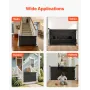 Retractable Baby Gate, Extends to 1450 mm Wide, 980 mm Tall, with Security Lock, Easy to Use, Walk Through Without Tripping, Mes