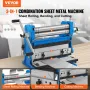 VEVOR Sheet Metal Brake, 12-inch, 3-In-1 Combination Shear Brake Roll Machine, 20-Gauge Capacity Shear Press Brake with 90° Max 