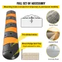 Rubber Traffic Calming Device, Single Unit with Dual Channels, 72" Length Modular Design Supports Up to 22000 LBS, Dimensions 72