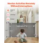 Retractable Baby Gate, Extends to 1450 mm Wide, 980 mm Tall, with Security Lock, Easy to Use, Walk Through Without Tripping, Mes