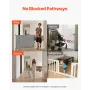 VEVOR Retractable Baby Gate, Extends to 1450 mm Wide, 980 mm Tall, with Security Lock, Easy to Use, Walk Through Without Trippin