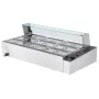 Commercial Food Warmer, 1500W Electric Stainless Steel Steam Food Warmer with Glass Cover, 9-Pan Countertop Buffet Bain Marie wi