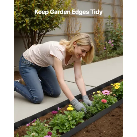 VEVOR Landscape Edging, 600 x 5 cm Plastic Garden Border Edging with 120 Spikes, No Dig, Flexible Lawn Edgings Roll, UV-Resistan