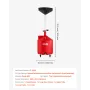 VEVOR 68L Waste Oil Drain Tank, Industrial Fluid Drain Tank with Adjustable Funnel Height, Portable Oil Drainer with Wheels, Flu