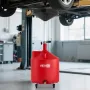 68L Waste Oil Drain Tank, Industrial Fluid Drain Tank with Adjustable Funnel Height, Portable Oil Drainer with Wheels, Fluid Fue