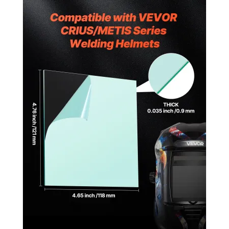 Welding Helmet Outer Cover Lens, 121 x 118mm 20PCS Outside Replacement Lens, Filter Protective Clear Covers Compatible with CRIU