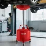 30L Waste Oil Drain Tank, Industrial Fluid Drain Tank with Adjustable Funnel Height, Portable Oil Drainer with Wheels & Toolbox,