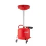 30L Waste Oil Drain Tank, Industrial Fluid Drain Tank with Adjustable Funnel Height, Portable Oil Drainer with Wheels & Toolbox,