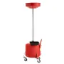 30L Waste Oil Drain Tank, Industrial Fluid Drain Tank with Adjustable Funnel Height, Portable Oil Drainer with Wheels & Toolbox,