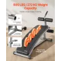 Sit Up Bench, Curved Decline Ab Bench with Reverse Crunch Handle, with 6 Adjustable Height Setting, Heavy Duty Steel, 272 Kg Cap
