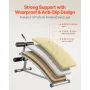 Sit Up Bench, Curved Decline Ab Bench with Reverse Crunch Handle, with 6 Adjustable Height Setting, Heavy Duty Steel, 272 Kg Cap