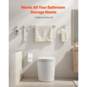 VEVOR Børstet Nikkel Badeværelse Hardware Sæt, 5 Styk Badeværelsestilbehør Sæt, Rustfrit Stål 24 tommer Håndklædestang,