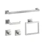 VEVOR Brushed Nickel Bathroom Hardware Set, 5 Pieces Bathroom Accessories Set, Stainless Steel 24 inch Towel Bar, Towel Rack, 2 