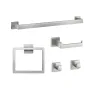 VEVOR Brushed Nickel Bathroom Hardware Set, 5 Pieces Bathroom Accessories Set, Stainless Steel 24 inch Towel Bar, Towel Rack, 2 