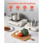 Stainless Steel Saucepan Set, 1 QT & 2 QT & 3 QT Saucepans with Glass Lids, Multipurpose Nonstick Stainless Steel Sauce Pot with
