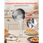 VEVOR Stainless Steel Saucepan Set, 1 QT & 2 QT & 3 QT Saucepans with Glass Lids, Multipurpose Nonstick Stainless Steel Sauce Po