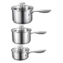 grydesæt i rustfrit stål, 1 QT & 2 QT & 3 QT gryder med