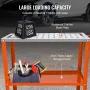 Welding Table 91.4 cm x 45.7 cm, 544 kg Load Capacity Steel Welding Workbench Table on Wheels, 2 Layers Portable Work Bench with