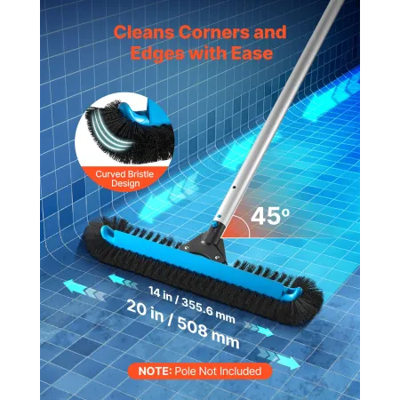 poolbørstehoved, 508 mm skrubbebørster med nylonbørster og