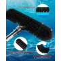 Pool Brush Head, 508 mm Scrub Brushes with Nylon Bristles and Aluminum Pole Connector, Heavy Duty Curved Brush Head for Cleaning