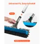 VEVOR Pool Brush Head, 508 mm Scrub Brushes with Nylon Bristles and Aluminum Pole Connector, Heavy Duty Curved Brush Head for Cl
