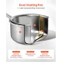VEVOR 1.5 QT Saucepan, Stainless Steel Saucepan with Glass Lid, Multipurpose Nonstick Stainless Steel Small Cooking Sauce Pot wi