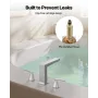 Roman Tub Faucet, 3 Hole Waterfall Bathtub Faucet, Bath Tubs Faucets Set with 2 Handles, Roman Tub Faucets Deck Mount for Pet Wa