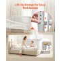 3 Piece Toddler Bed Rail, Kids Beds Guard Rail with Reinforced Iron Pipe and Oxford Cloth, Adjustable Height Bed Side Railing, P
