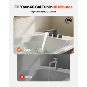 VEVOR romersk vandhane til badekar, vandhaner til badekar sæt med 2 håndtag, vandfalds romersk vandhane til kæledyrsvask,