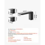 Roman Tub Faucet, Bath Tubs Faucets Set with 2 Handles, Waterfall Roman Tub Faucet for Pet Washing, Baby Care, Adult Bathing, Ma