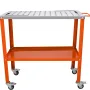 Welding Table 91.4 cm x 45.7 cm, 544 kg Load Capacity Steel Welding Workbench Table on Wheels, 2 Layers Portable Work Bench with
