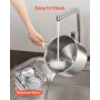 4 QT Saucepan, Stainless Steel Saucepan with Glass Lid, Multipurpose Nonstick Stainless Steel Small Cooking Sauce Pot with Ergon