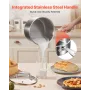 4 QT Saucepan, Stainless Steel Saucepan with Glass Lid, Multipurpose Nonstick Stainless Steel Small Cooking Sauce Pot with Ergon