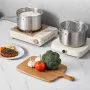 4 QT gryde, rustfrit stål gryde med glaslåg, multifunktionel