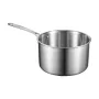 4 QT Saucepan, Stainless Steel Saucepan with Glass Lid, Multipurpose Nonstick Stainless Steel Small Cooking Sauce Pot with Ergon