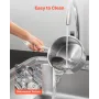 2.5 QT Saucepan with Steamer, Stainless Steel Saucepan with Glass Lid, Multipurpose Nonstick Stainless Steel Sauce Pot with Ergo