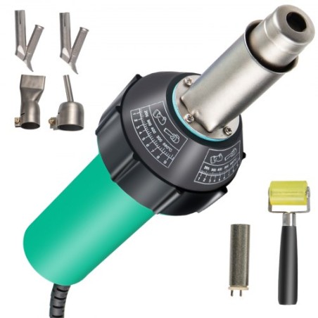 Roofing Welder, 6 PCS PVC Welding Gun, 1600W Hot Air Plastic Welder, 220V PVC Heat Gun, Plastic Welder w/ Mica Pipe Heating