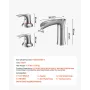 Roman Tub Faucet, 3 Hole Waterfall Bathtub Faucet, Zinc Alloy Bath Tubs Faucets Set with 2 Handles, Deck Mount Bath Tub Faucets 