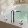 Roman Tub Faucet, 3 Hole Waterfall Bathtub Faucet, Zinc Alloy Bath Tubs Faucets Set with 2 Handles, Deck Mount Bath Tub Faucets 